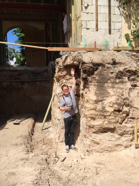 Parker Ruiz in 2016, photographing a sodium silicate grout and underpinning job