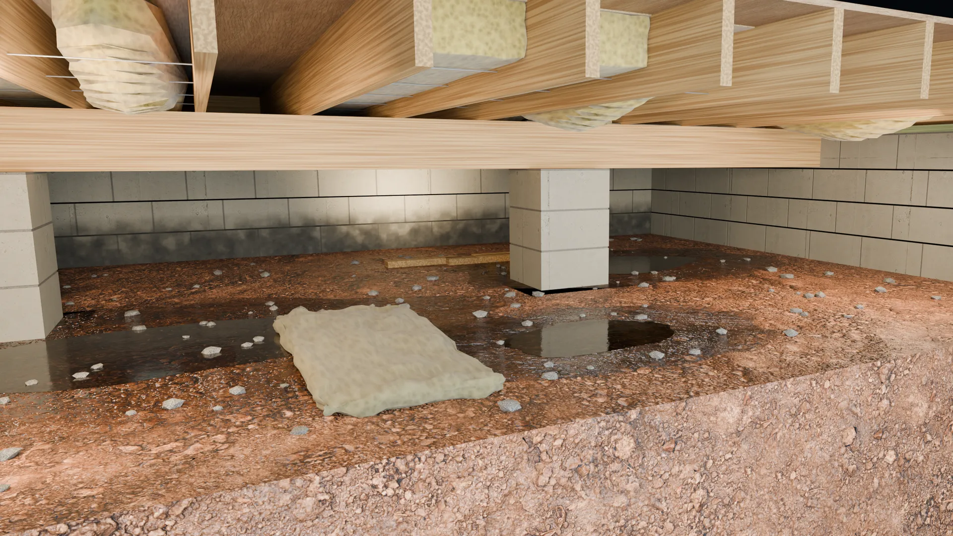 Problem signs vented crawl, 3D render by Signature Media