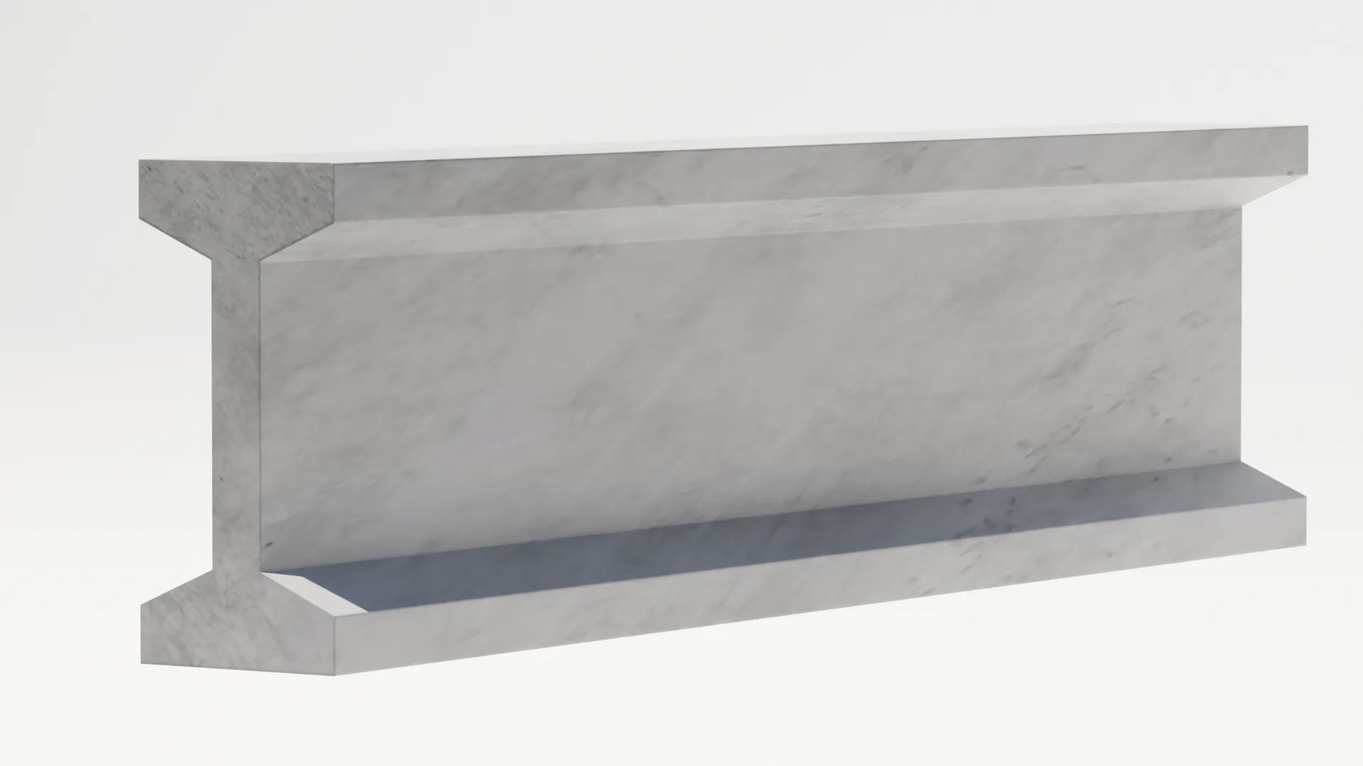 Single steel I-beam material sample, 3D render by Signature Media