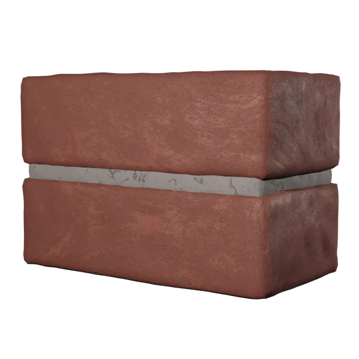 Raked mortar joint brick, 3D render by Signature Media
