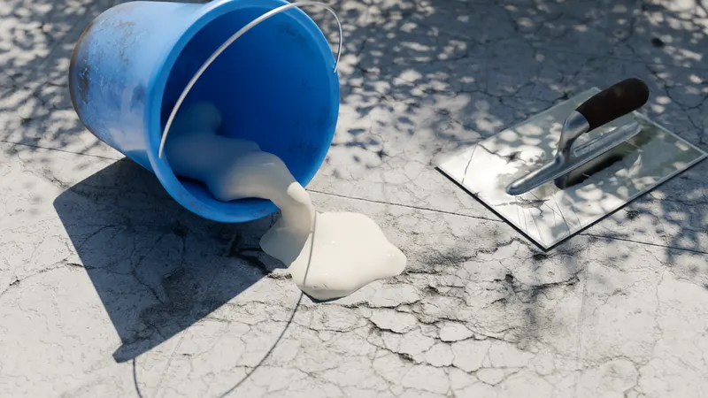 Polymer sealant pour application concrete, 3D render by Signature Media