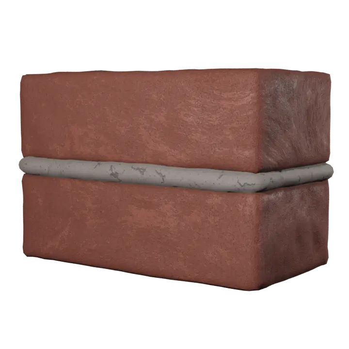 Beaded mortar joint brick, 3D render by Signature Media