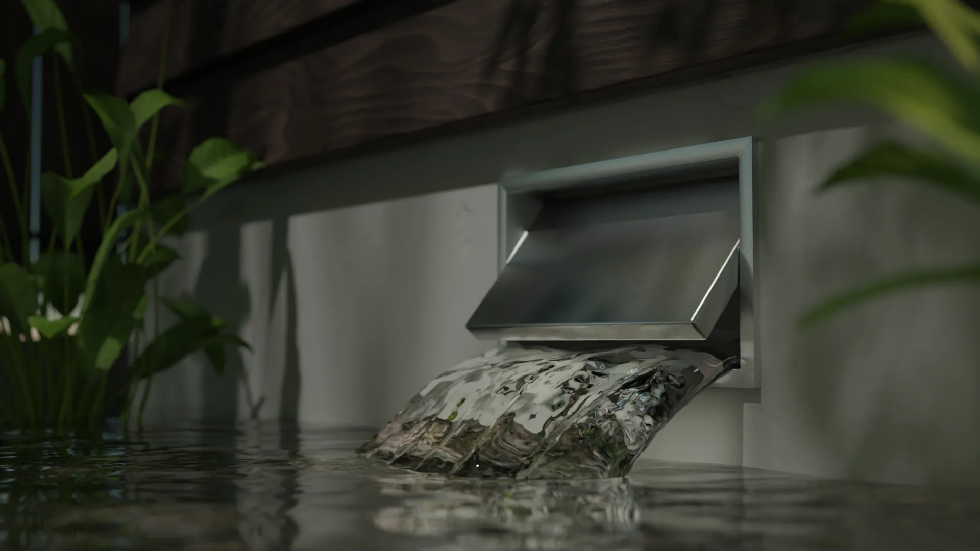 Foundation flood vent discharge, 3D render by Signature Media