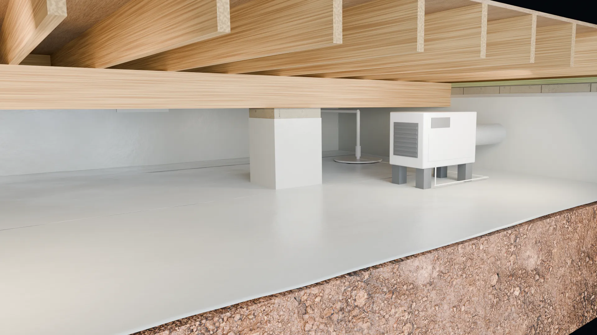 Dehumidifier sealed crawl, 3D render by Signature Media