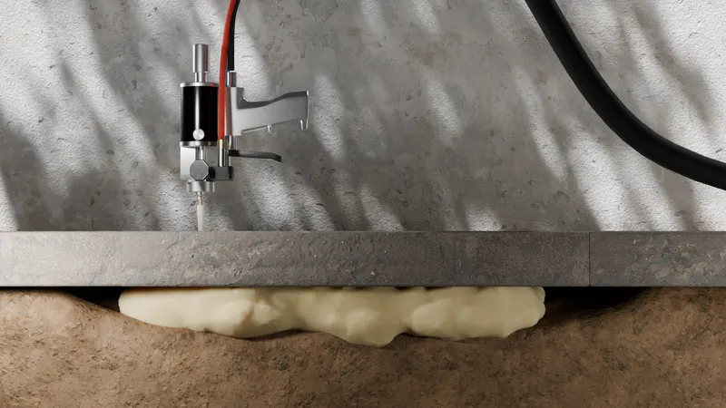 Polyurethane injection gun outdoor slab, 3D render by Signature Media