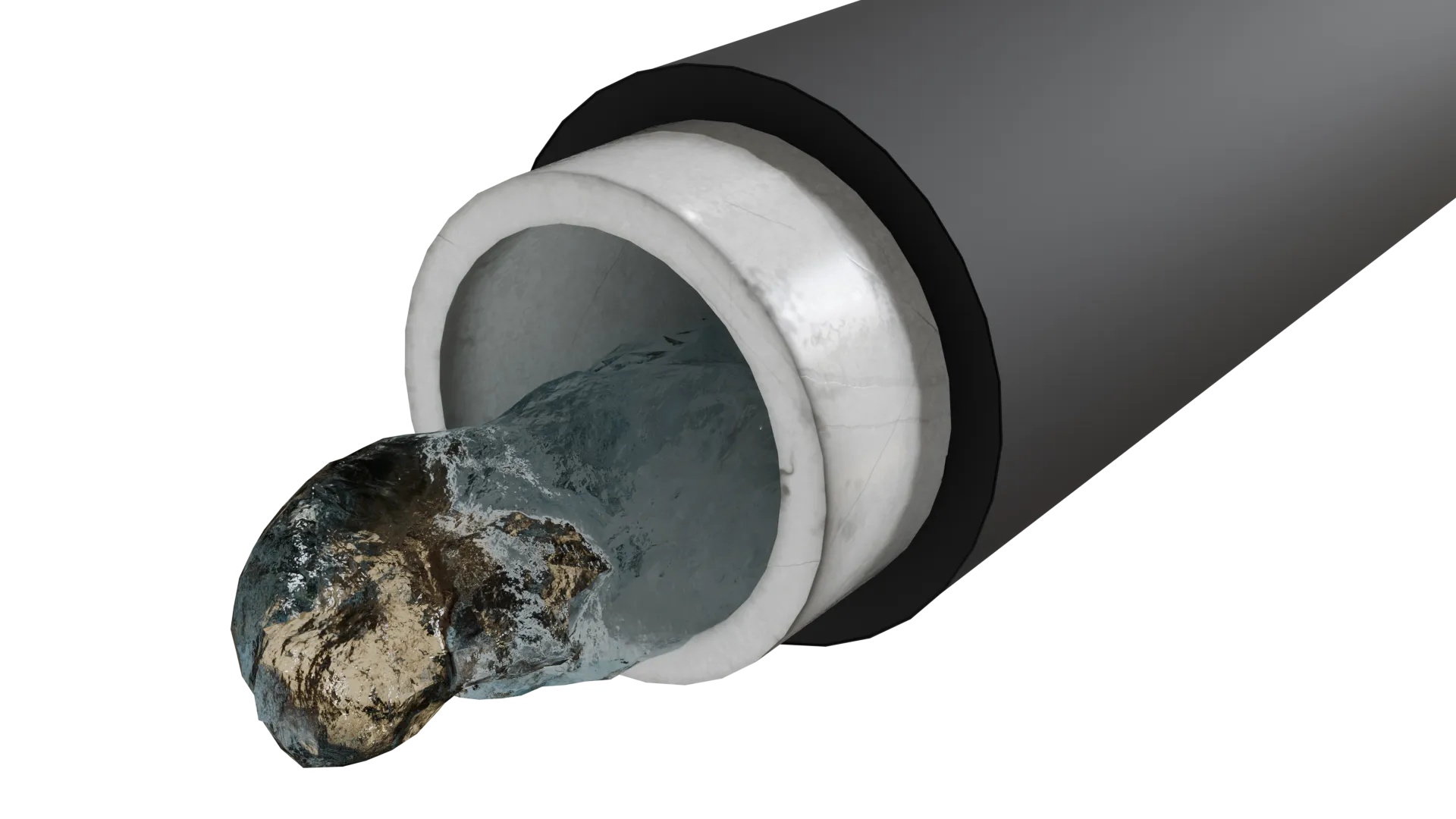 Insulated pipe cross section, 3D render by Signature Media