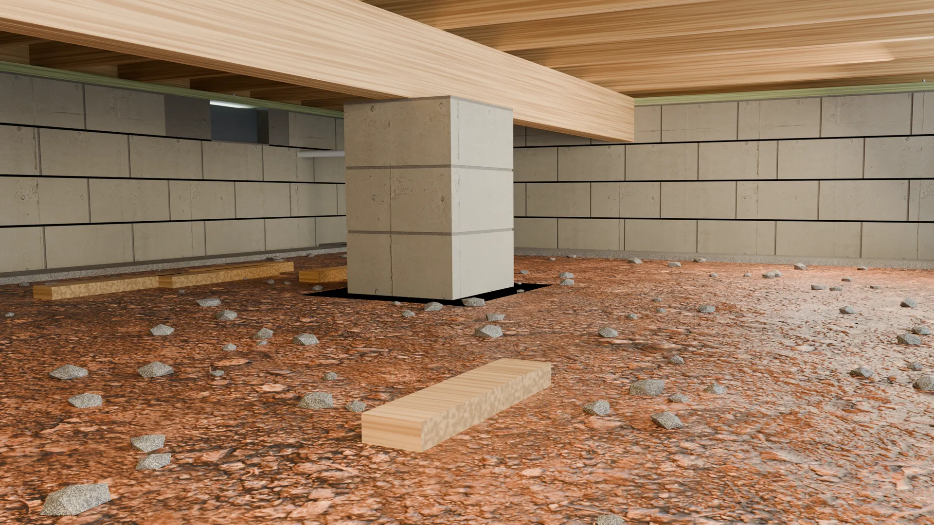 Drainage system, cutaway, 3D render by Signature Media