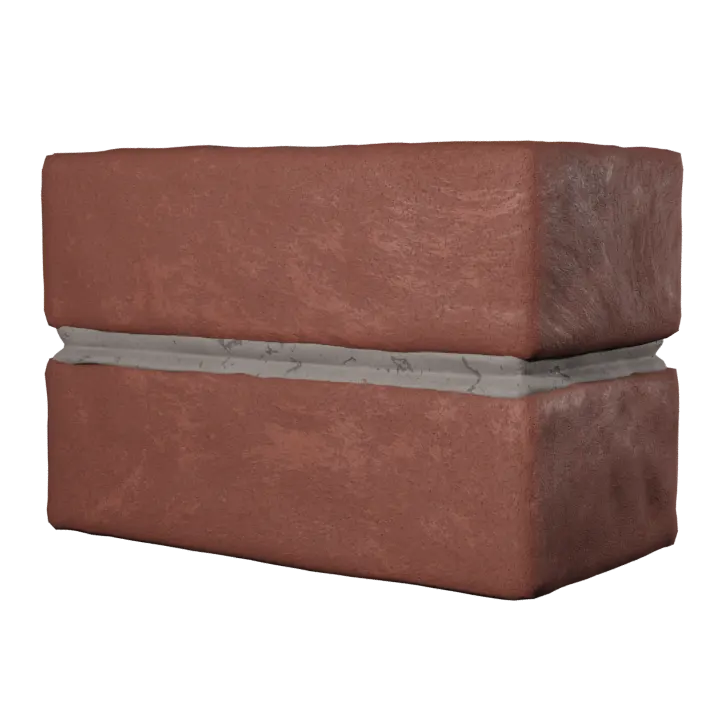 Vee mortar joint brick, 3D render by Signature Media