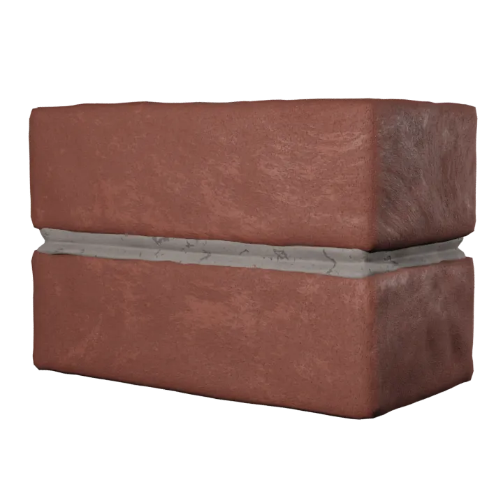 Vee mortar joint brick, 3D render by Signature Media